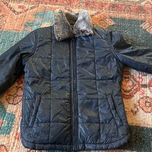 Women's Size Small. Vans Black Puffer Jacket with Fur Collar